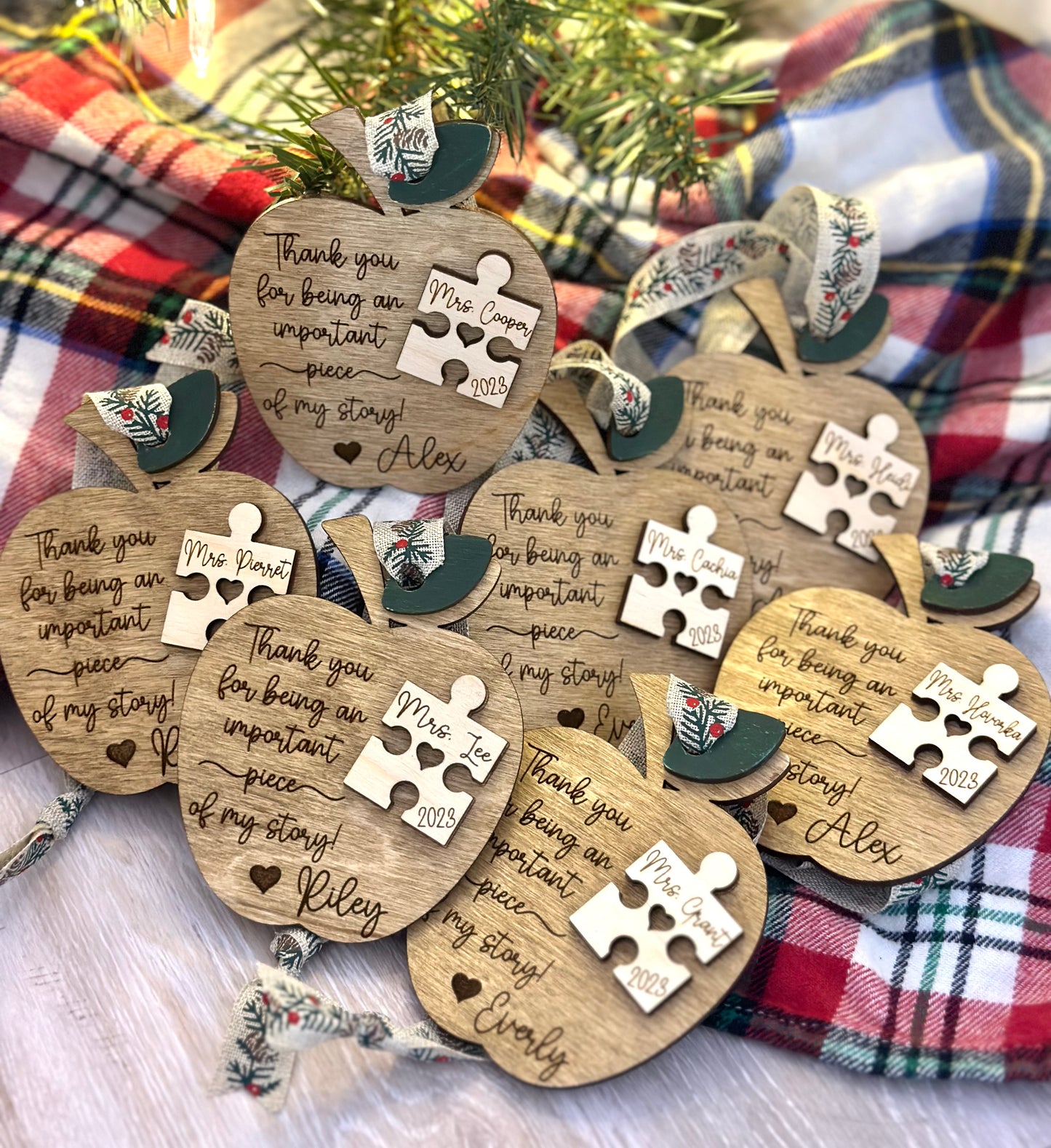 Piece of my Story Personalized Teacher Ornament