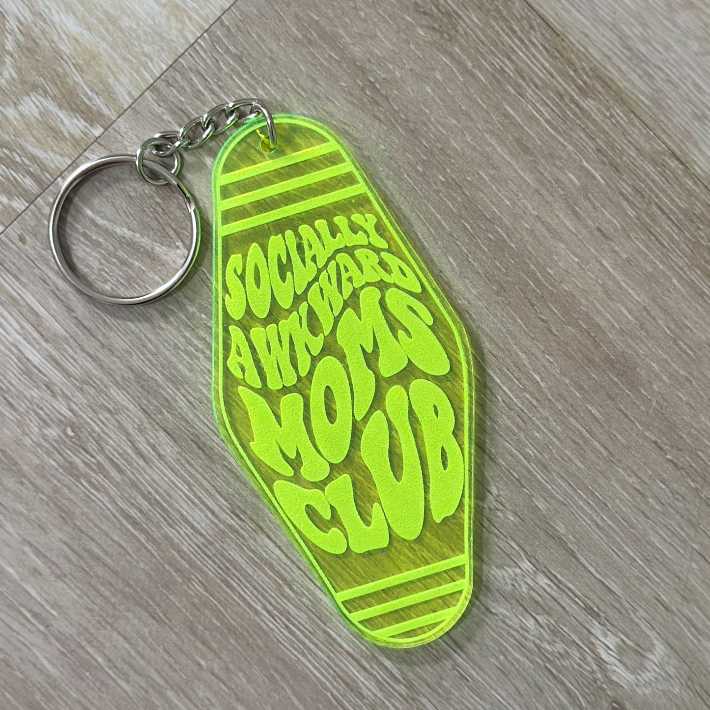 Socially Awkward Moms Club Motel Keychain