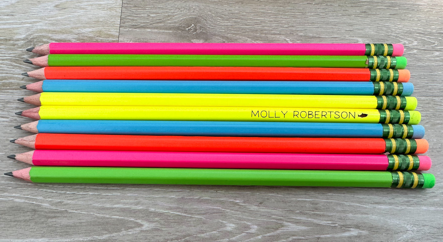 Set of 10 Personalized Pencils