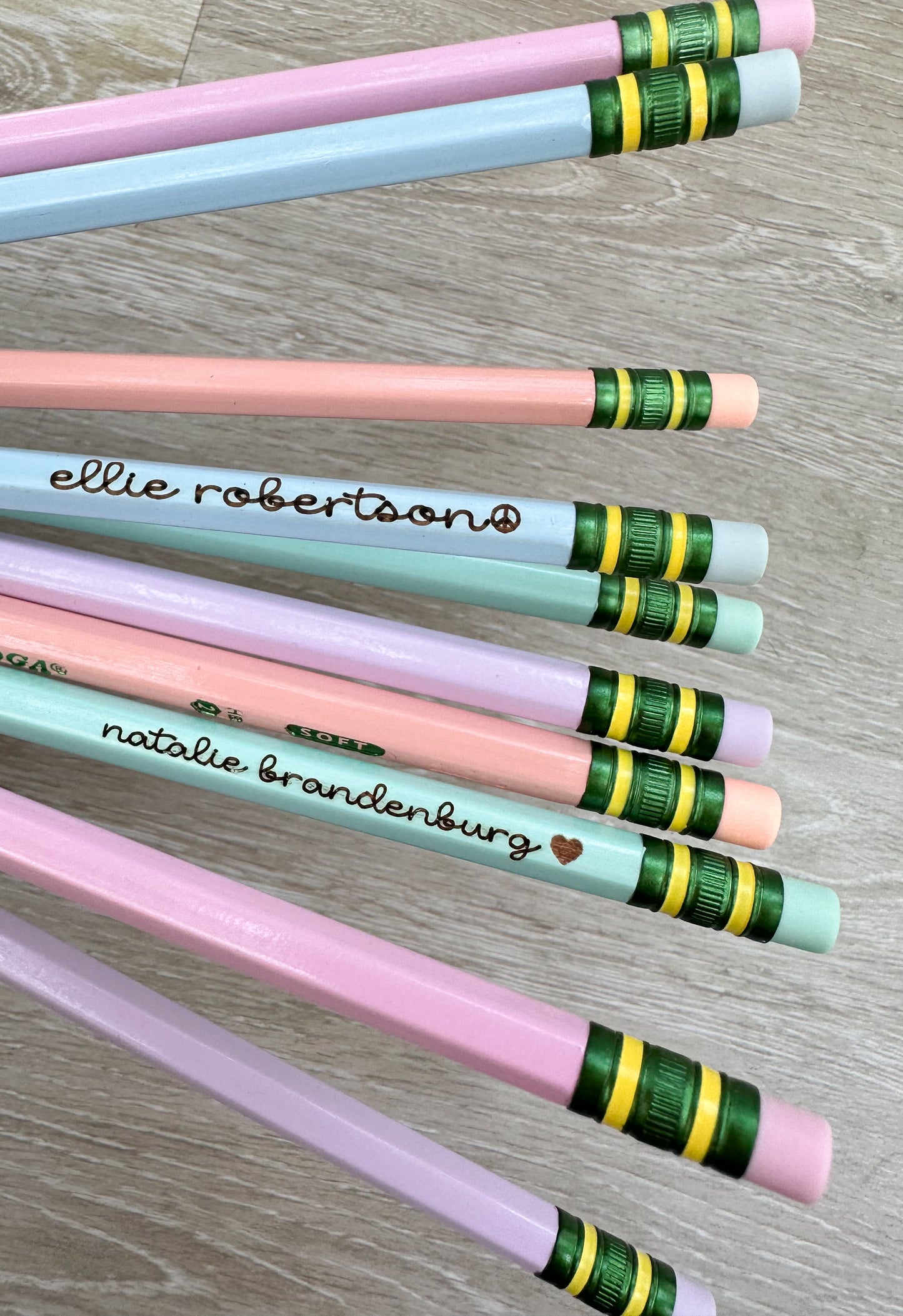 Set of 10 Personalized Pencils