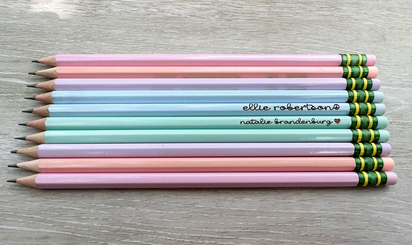 Set of 10 Personalized Pencils