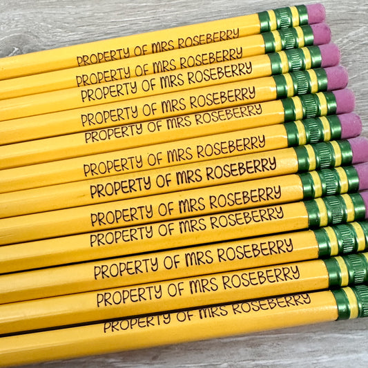 Property of Teacher's Pencils Set of 12