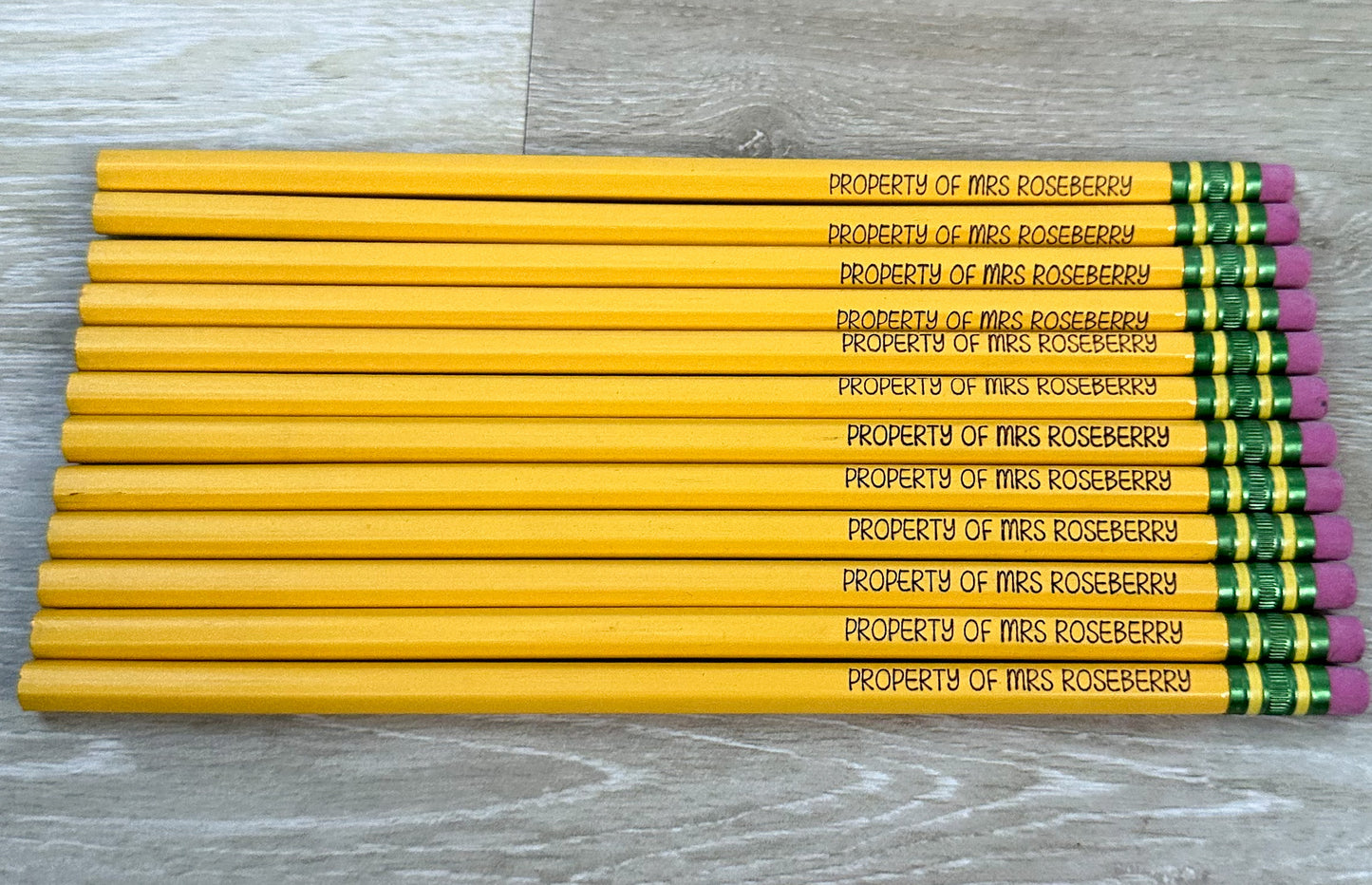 Property of Teacher's Pencils Set of 12