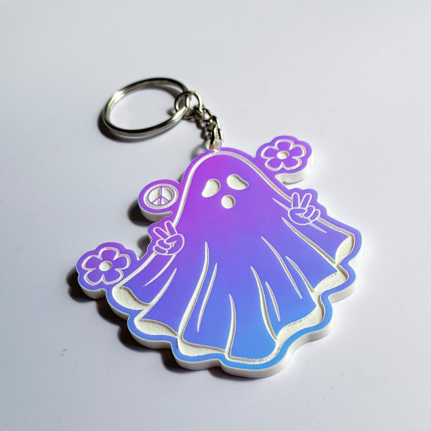 Spooky Little Hippie Ghost Keychain