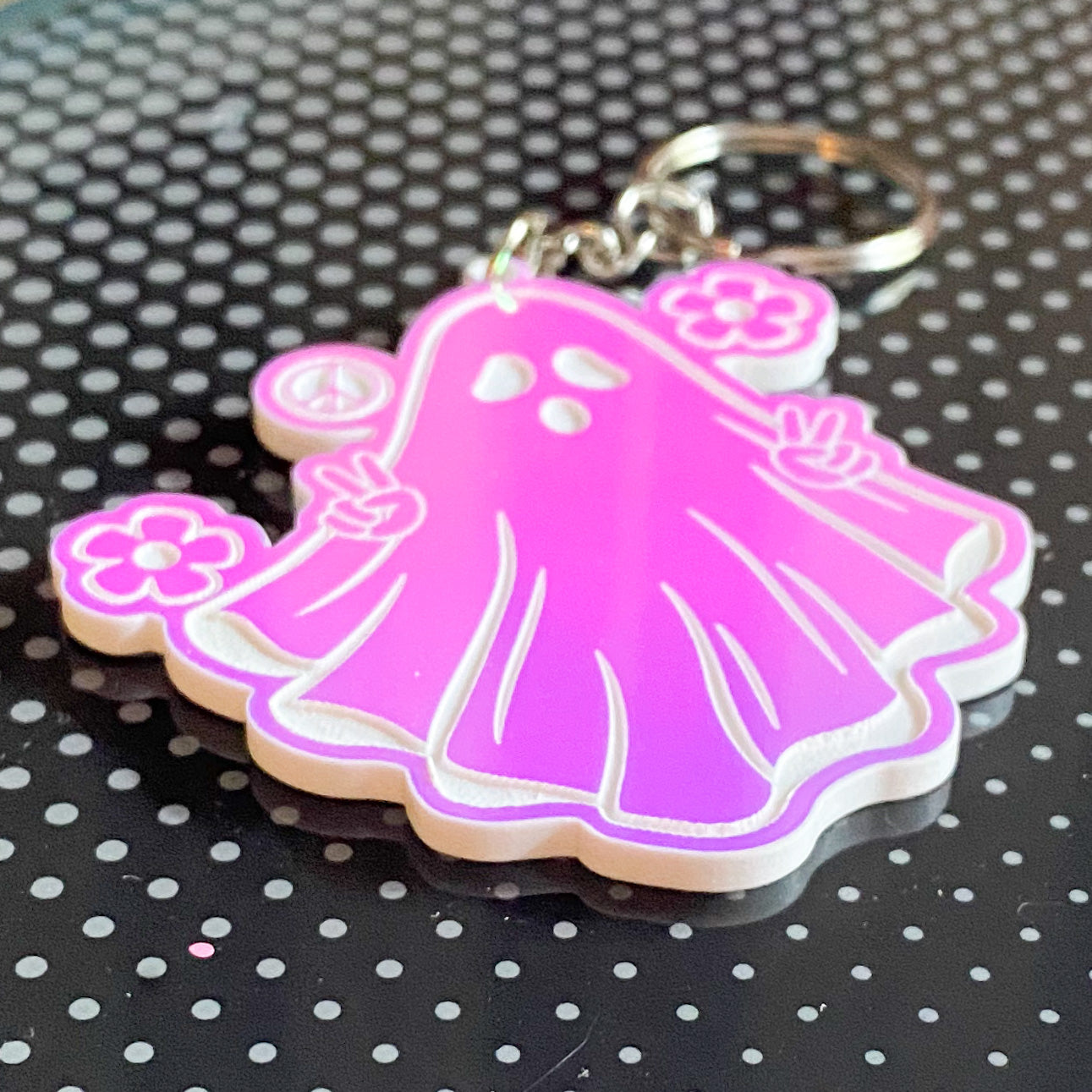 Spooky Little Hippie Ghost Keychain