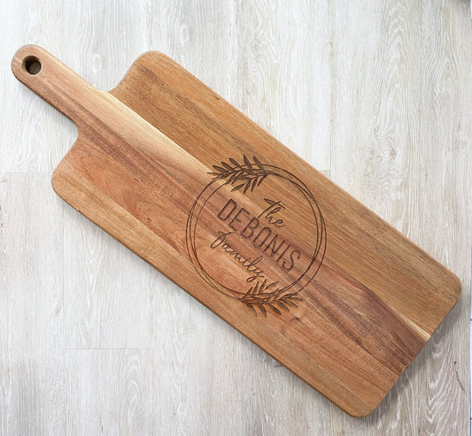 Personalized Long Charcuterie Wood Cutting Board