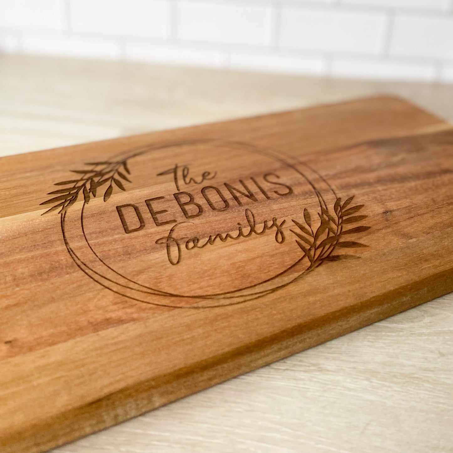 Personalized Long Charcuterie Wood Cutting Board